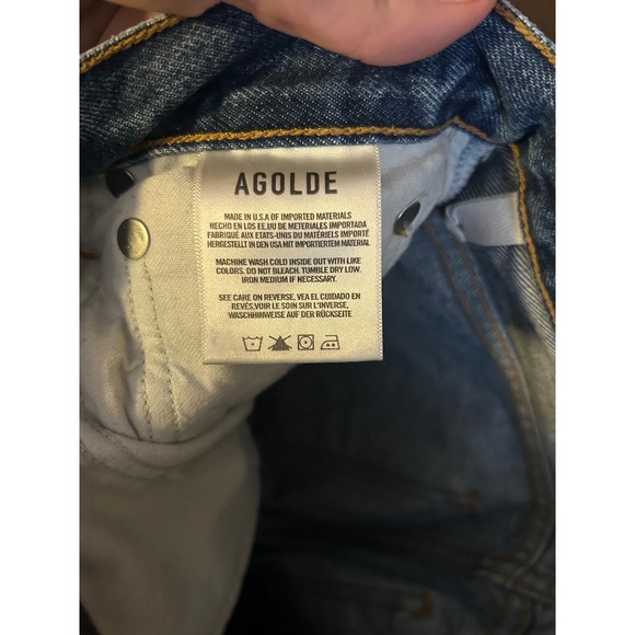 AGOLDE Vintage Flare High Rise Jeans Light Blue Organic Cotton Size 25 - Picture 4 of 6